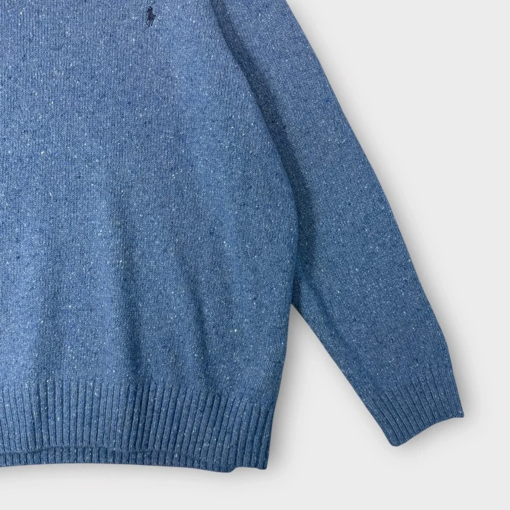 Polo Ralph Lauren Men's 4XB‎ Blue Wool Blend Crewneck Sweater Classic Fit Preppy
